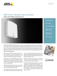 AXIS A1001 Network Door Controller Open and flexible–powered by IP