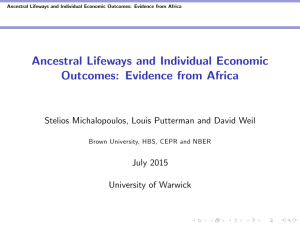 Ancestral Lifeways and Individual Economic Outcomes: Evidence from Africa July 2015