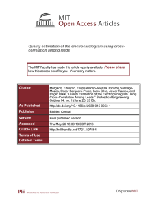 Quality estimation of the electrocardiogram using cross- correlation among leads Please share