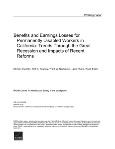 Benefits and Earnings Losses for Permanently Disabled Workers in