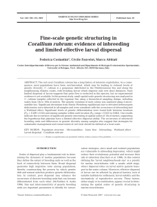 Fine-scale genetic structuring in and limited effective larval dispersal Corallium rubrum