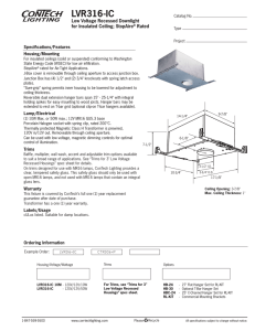 LVR316-IC Low Voltage Recessed Downlight for Insulated Ceiling; StopAire Rated