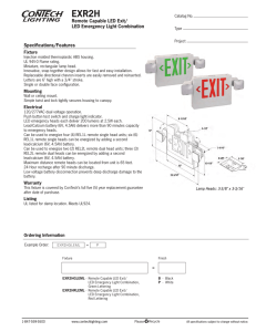 EXR2H Remote Capable LED Exit/ LED Emergency Light Combination Specifications/Features
