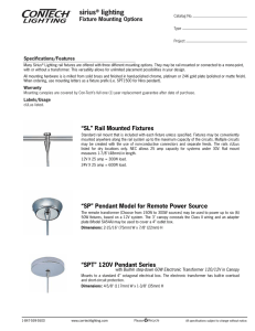 sirius lighting Fixture Mounting Options Specifications/Features