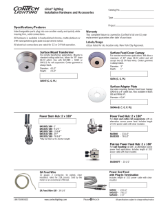 sirius lighting Installation Hardware and Accessories Specifications/Features