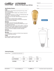 LG7003DGD 3W LED ST19 Filament Lamp, E26 Base Specifications/Features Lamp