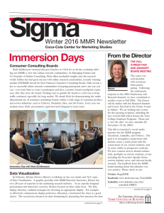 Sigma Immersion Days Winter 2016 MMR Newsletter From the Director