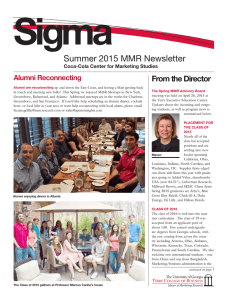 Sigma Summer 2015 MMR Newsletter From the Director Alumni Reconnecting