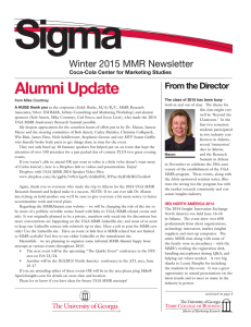 Sigma Winter 2015 MMR Newsletter From the Director
