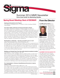 Sigma Summer 2014 MMR Newsletter From the Director