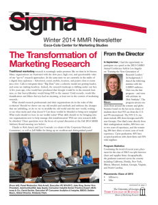 Sigma The Transformation of Marketing Research Winter 2014 MMR Newsletter