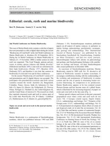 Editorial: corals, reefs and marine biodiversity BIODIVERSITY OF CORAL REEFS