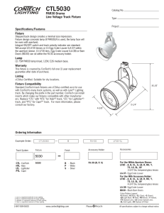 CTL5030 PAR30 Drama Line Voltage Track Fixture Specifications/Features
