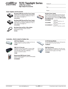 TLTO Tapelight Series 12VDC Wet Location High Output Accessories Power Supplies and Accessories