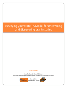   Surveying your state:  A Model for uncovering  and discovering oral histories