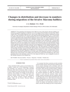 Changes in distribution and decrease in numbers Macoma balthica