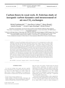 Carbon fluxes in coral reefs. 11. Eulerian study of