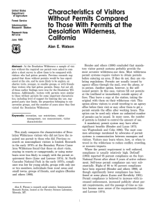 Characteristics of Visitors Without Permits Compared to Those With Permits at the