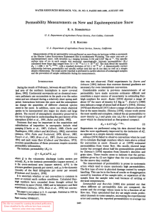 Permeability Measurements on New and Equitemperature Snow