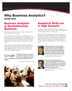 Why Business Analytics? Analytical Skills are Business Analytics in High Demand.