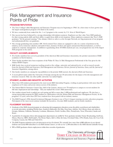 Risk Management and Insurance Points of Pride PROGRAM REPUTATION