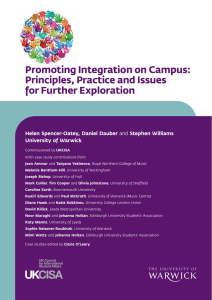 Promoting Integration on Campus: Principles, Practice and Issues for Further Exploration