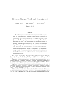 Evidence Games: Truth and Commitment ∗ Sergiu Hart Ilan Kremer