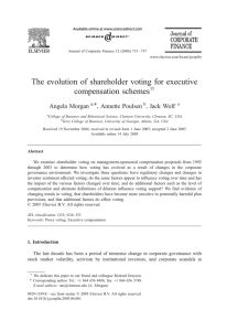 The evolution of shareholder voting for executive compensation schemes *, Annette Poulsen