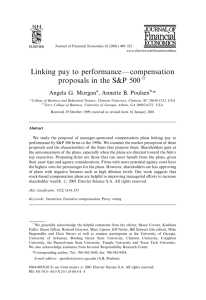 Fcompensation Linking pay to performance proposals in the S&amp;P 500 Angela G. Morgan