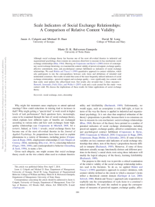 Scale Indicators of Social Exchange Relationships: David M. Long