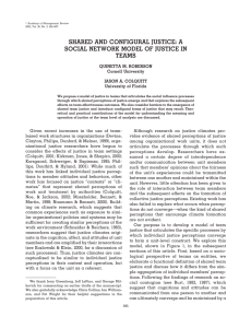 SHARED AND CONFIGURAL JUSTICE: A SOCIAL NETWORK MODEL OF JUSTICE IN TEAMS