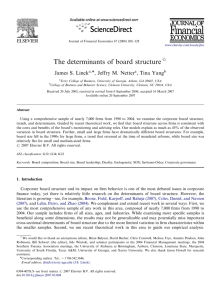 The determinants of board structure ARTICLE IN PRESS James S. Linck