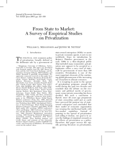 From State to Market: A Survey of Empirical Studies on Privatization W