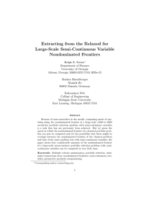 Extracting from the Relaxed for Large-Scale Semi-Continuous Variable Nondominated Frontiers