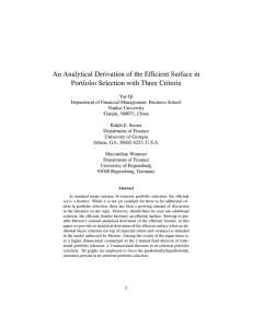 An Analytical Derivation of the Efficient Surface in