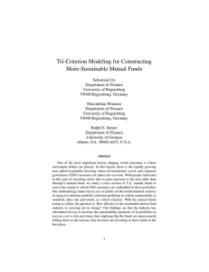 Tri-Criterion Modeling for Constructing More-Sustainable Mutual Funds