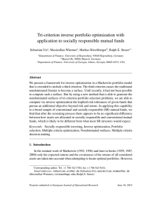 Tri-criterion inverse portfolio optimization with application to socially responsible mutual funds