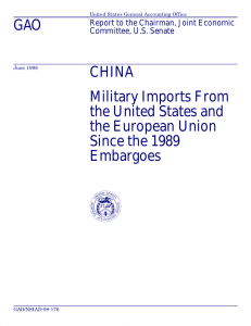 GAO CHINA Military Imports From the United States and
