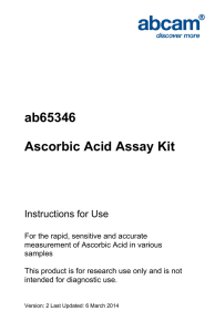 ab65346 Ascorbic Acid Assay Kit Instructions for Use