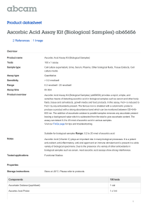 Ascorbic Acid Assay Kit (Biological Samples) ab65656
