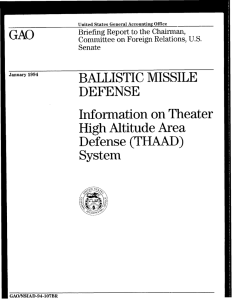 GAO BALLISTIC  MISSILE Information  on Theater High