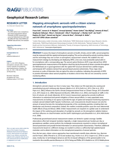 Mapping atmospheric aerosols with a citizen science network of smartphone spectropolarimeters