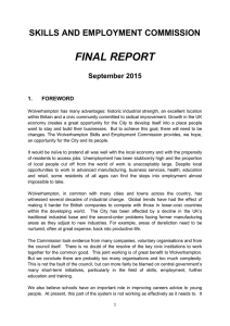 FINAL REPORT SKILLS AND EMPLOYMENT COMMISSION  September 2015