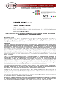PROGRAMME “Work and Non-Work”