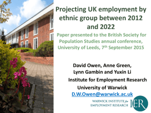 Projecting UK employment by ethnic group between 2012 and 2022