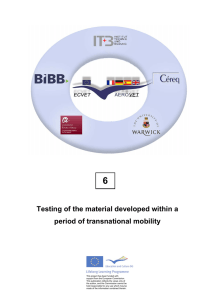 6 Testing of the material developed within a period of transnational mobility
