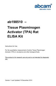 ab198510  – Tissue Plasminogen Activator (TPA) Rat ELISA Kit