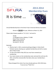 It is time ... 2013-2014 Membership Dues $30.00