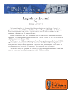 Legislator Journal Day 1 Grade Levels 7-9