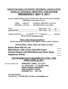 WEDNESDAY, MAY 4, 2011 ANNUAL GENERAL MEETING AND DINNER